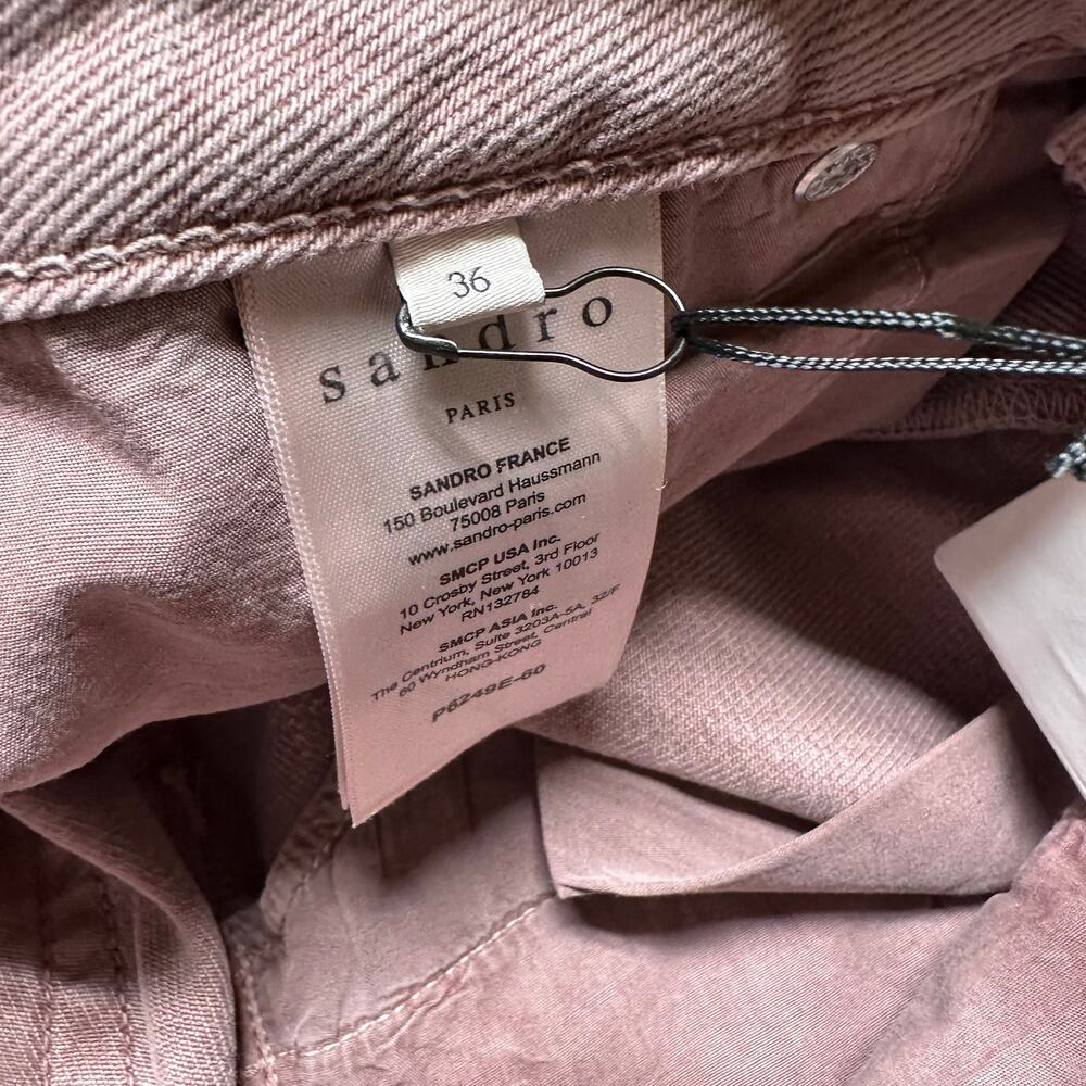 Sandro Jilly Rose Color Slim Straight Jeans Women's Size 36 (US 4) New With Tags - Picture 7 of 10